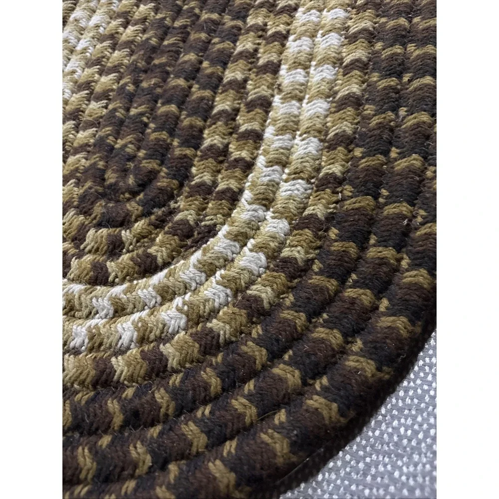 Oval Braided Wool Blend Chunky Area Rug 32